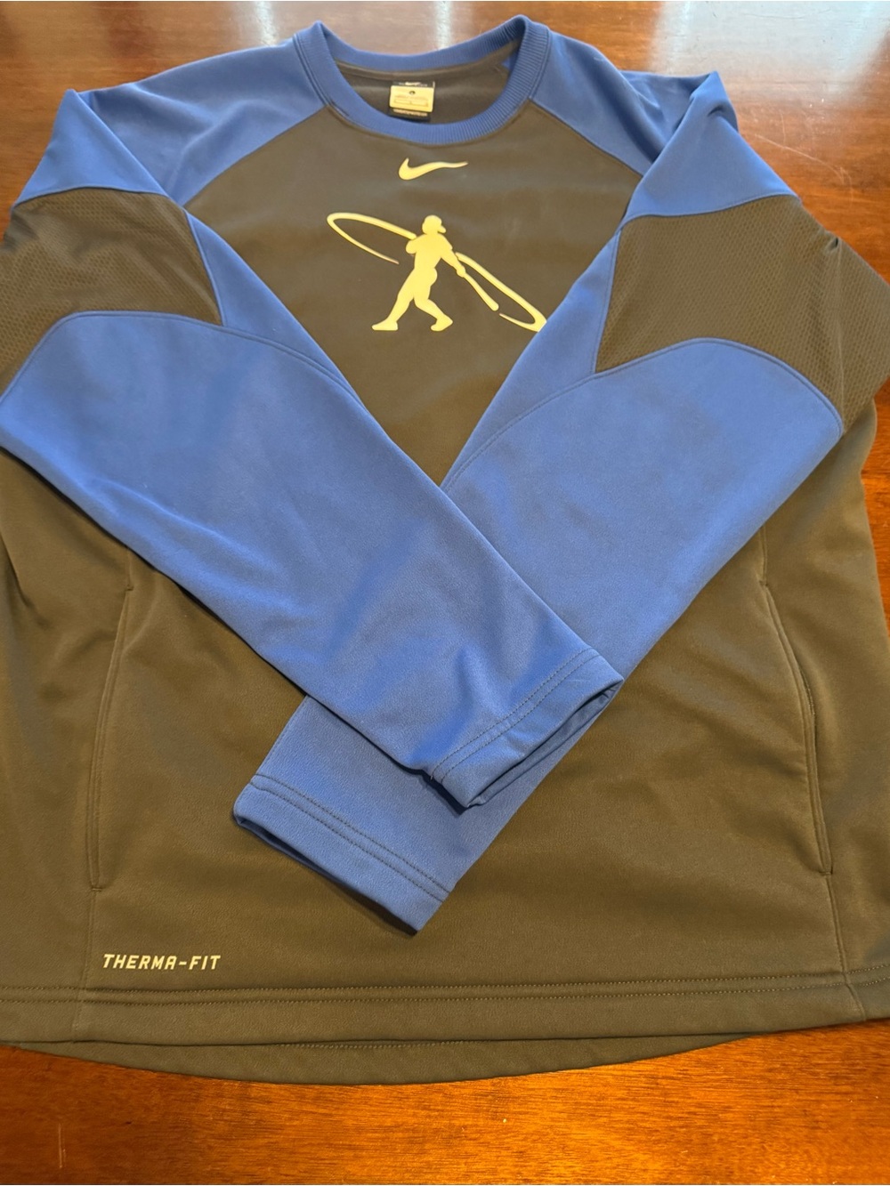 Nike Men’s Black & Blue Crewneck Therma-Fit Sweatshirt